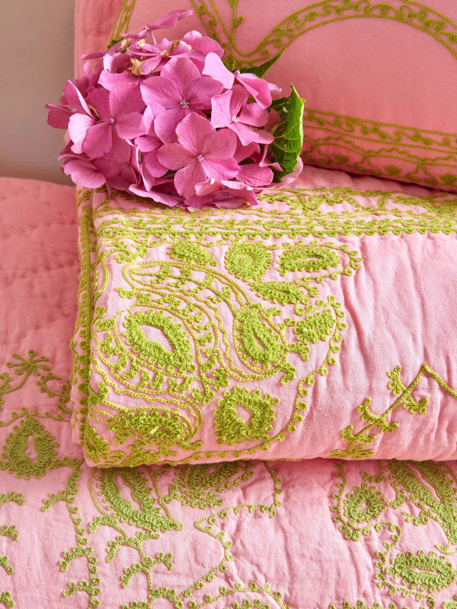 Rice quilted bedspread 225x225 cm, Soft pink RICE