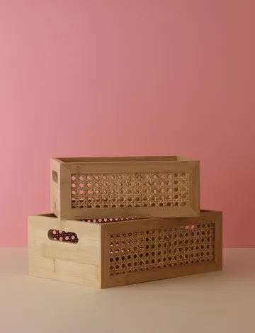 Bamboo box storage box 20x30 cm - Bamboo - RIG-TIG