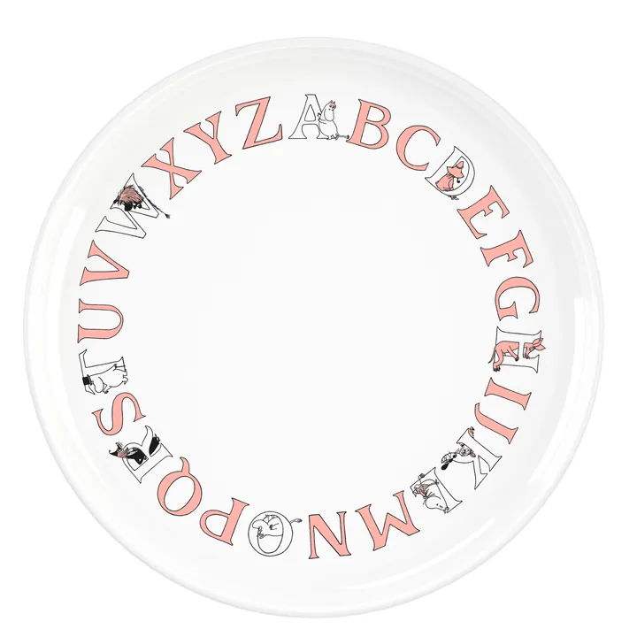 Moomin ABC plate Ø20 cm - Salmon - RIG-TIG