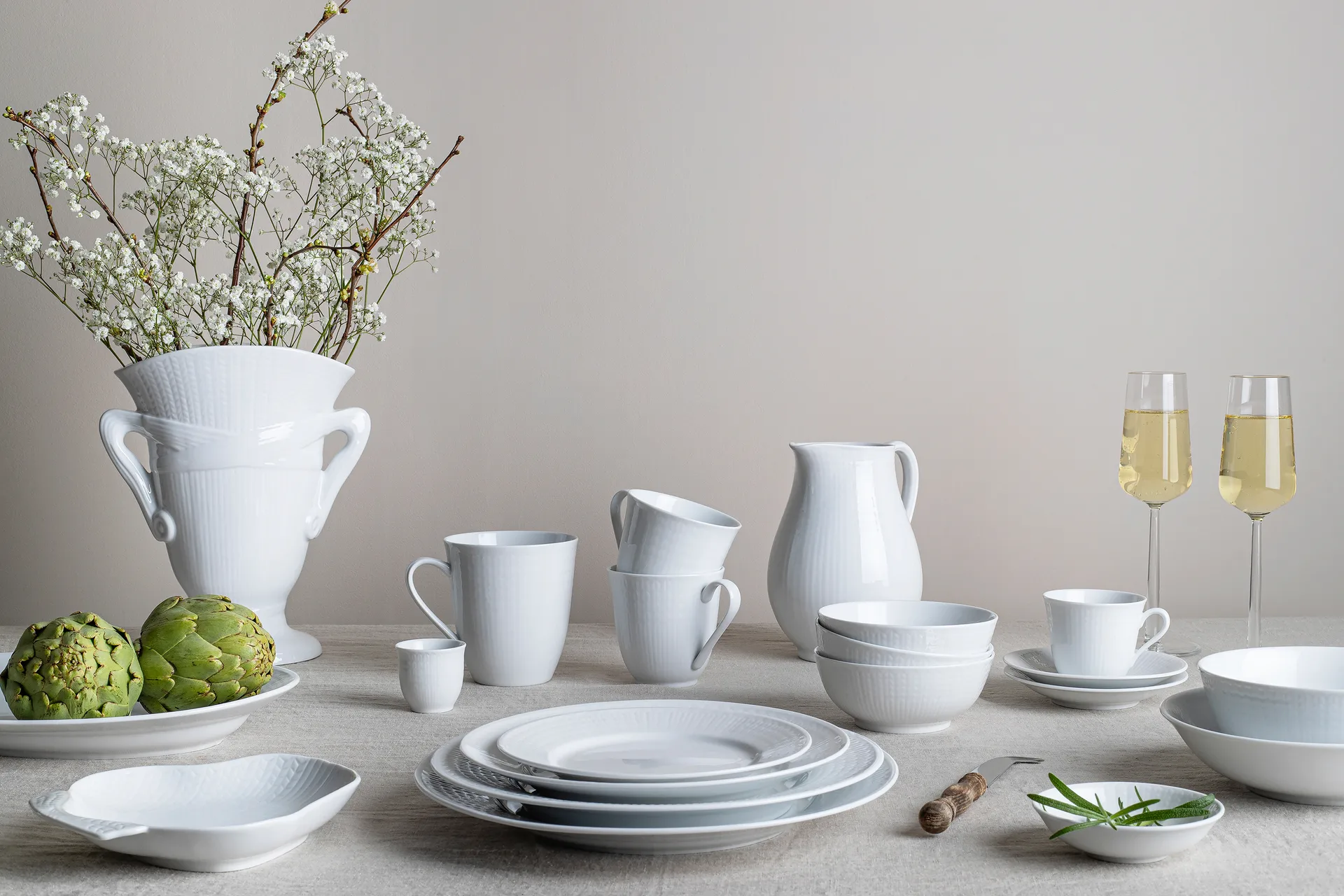 Swedish Grace & Karlevi starter set - Snow (white) Rörstrand