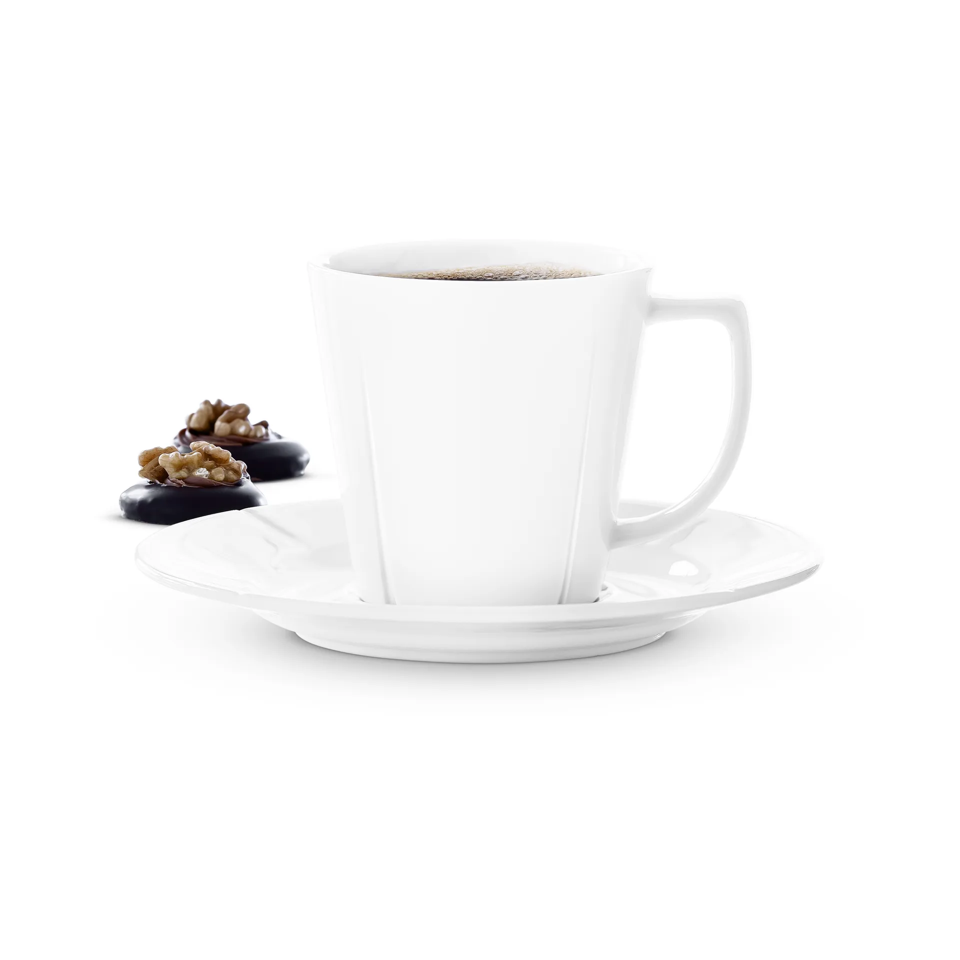 Grand Cru coffee cup with saucer 26 cl 4-pack, White Rosendahl