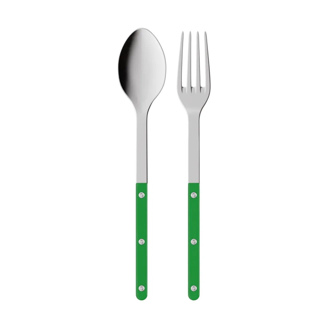 Bistrot solid serving cutlery, 2 pieces, Garden green SABRE Paris