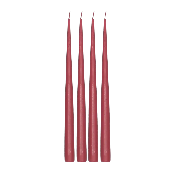 Atmosphere long candle 4 pack 32 cm - Dark red - Scandi Essentials