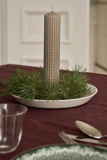 Awaiting advent candle - Linen, 25 cm - Scandi Essentials