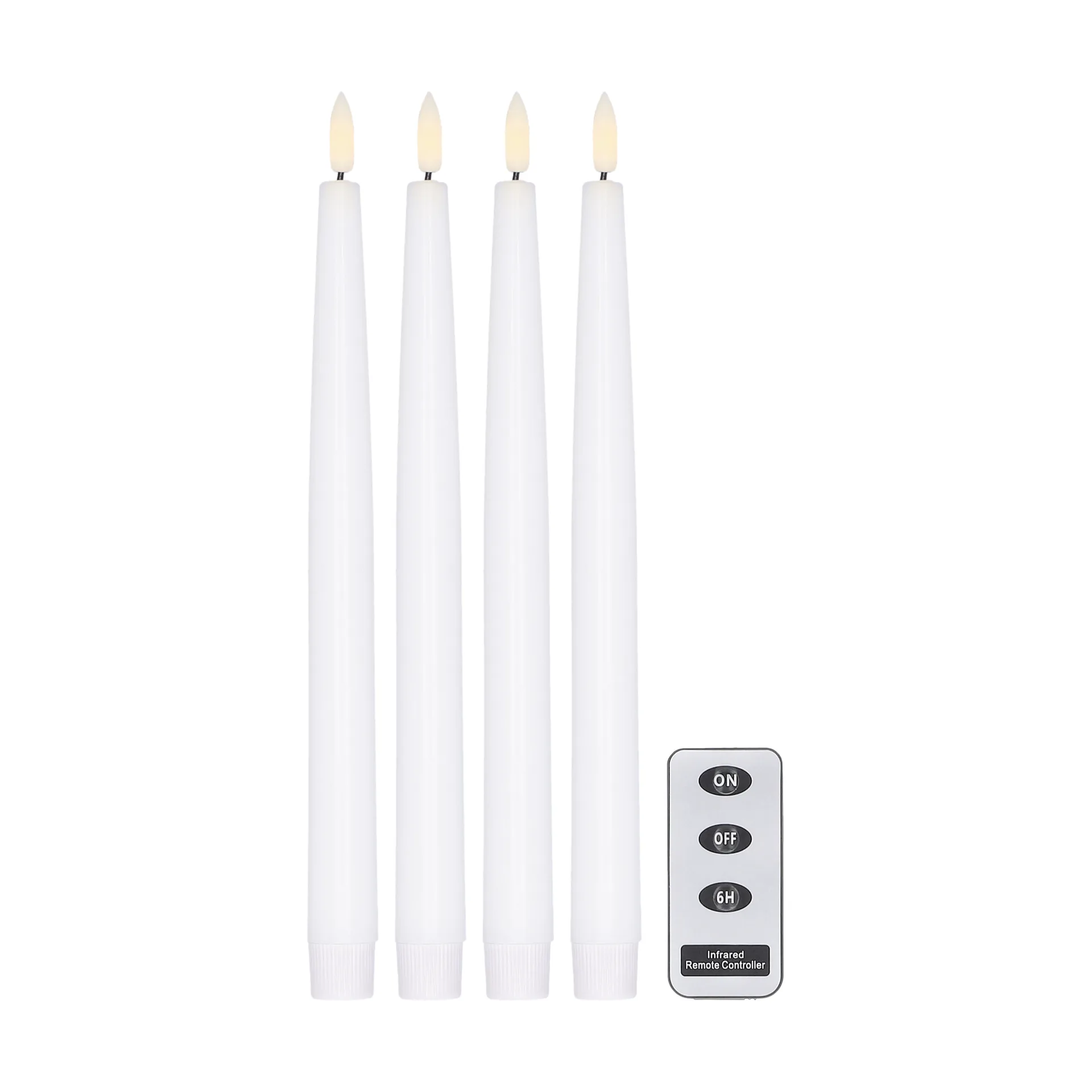 Bright LED-candle 28.5 cm 4-pack with remote control, White Scandi Essentials