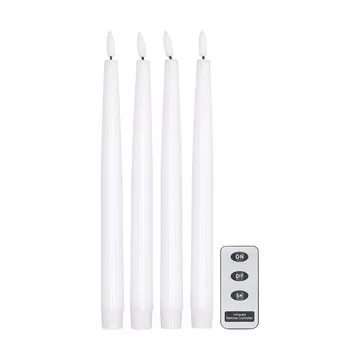 Bright LED-candle 28.5 cm 4-pack with remote control - White - Scandi Essentials
