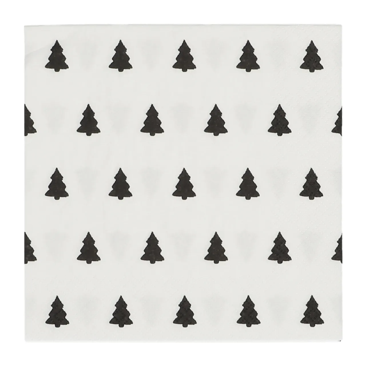 Linen trees serviette 33x33 cm 20-pack, black-white Scandi Essentials
