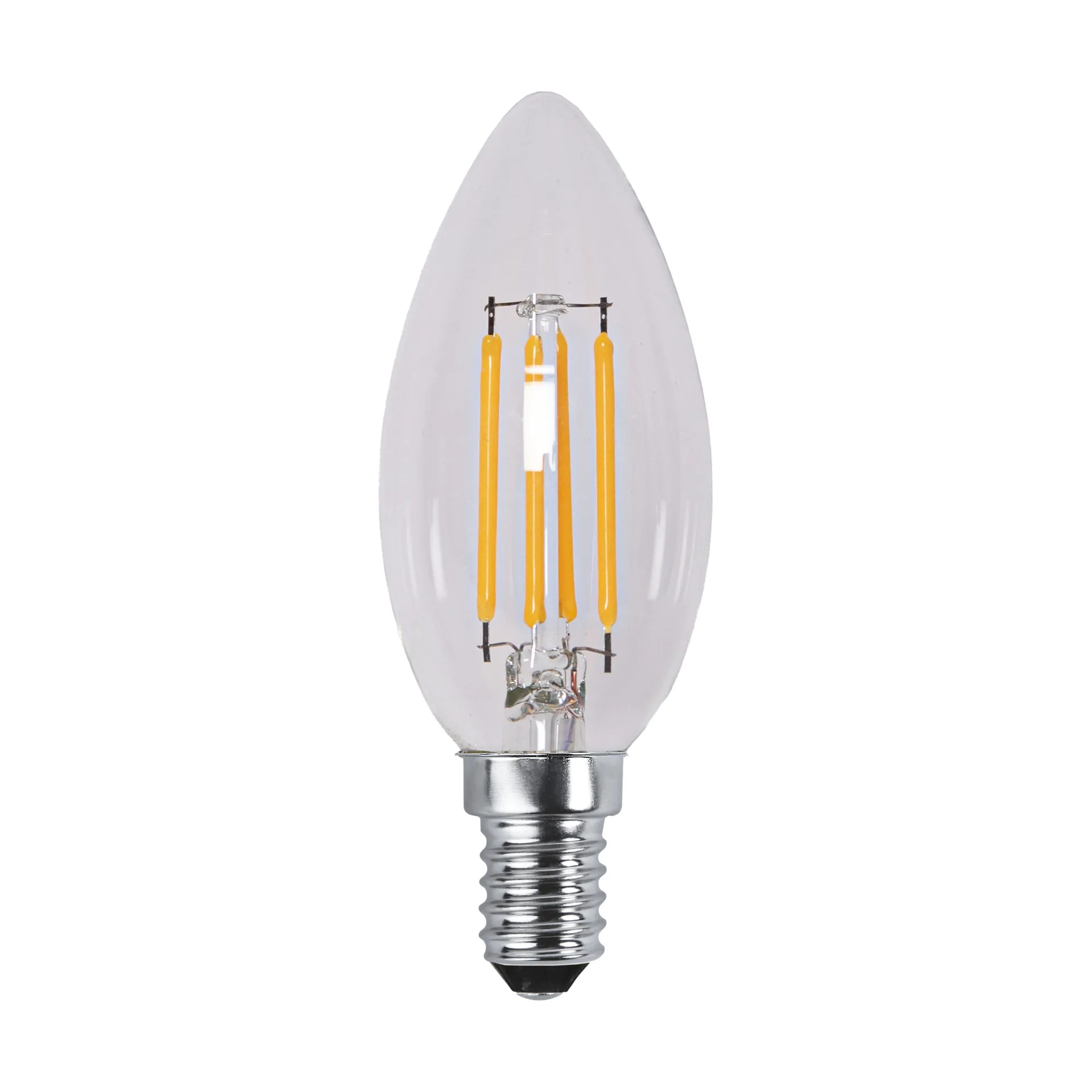 Lit dimmable light bulb E14 250lm filament, Clear, 3000K Scandi Essentials