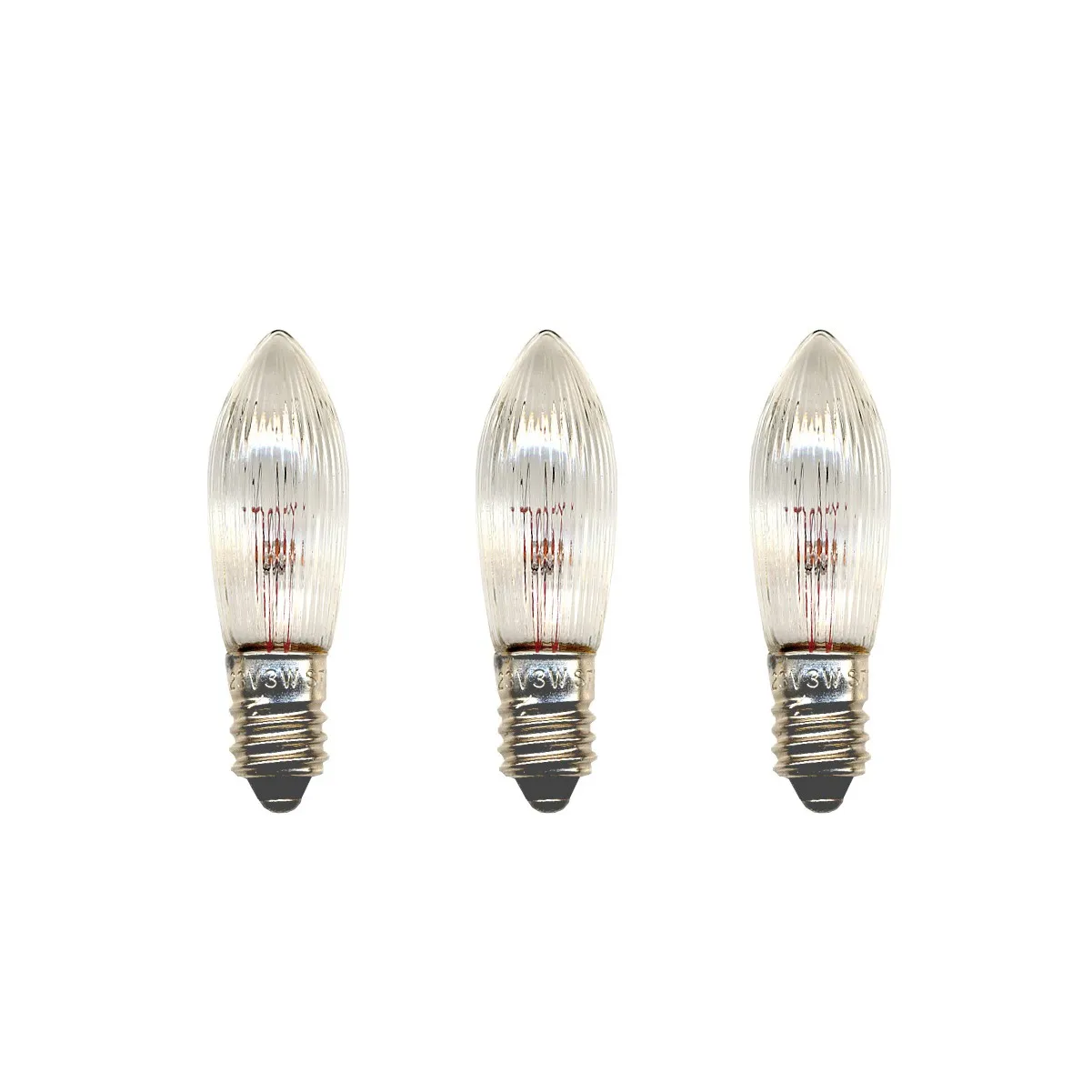 Lit light bulb E10 replacement 55V 3-pack, Clear, 3W Scandi Essentials