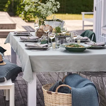 Clean linen table cloth 145x350 cm - Dusty Green - Scandi Living