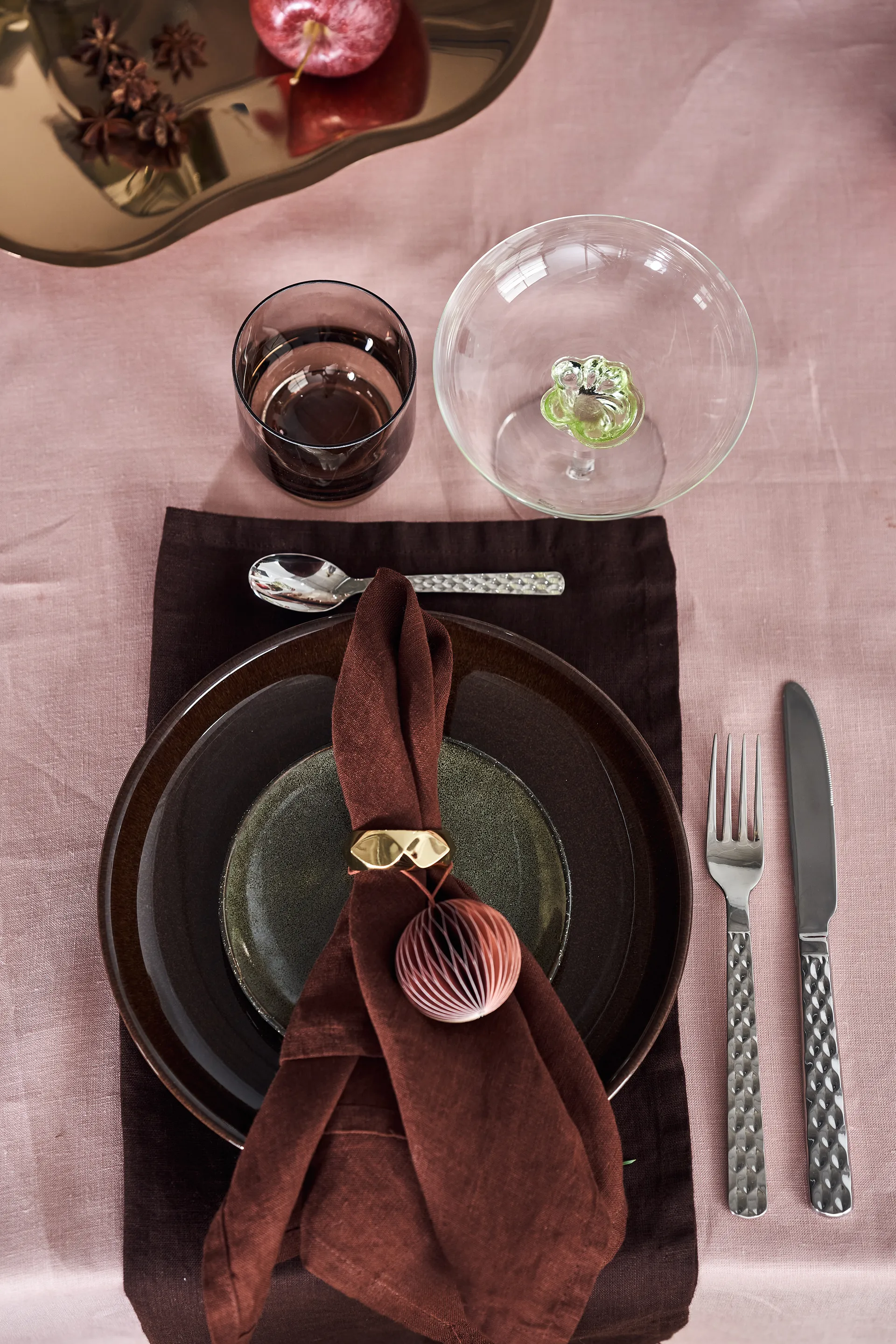 Clean linen table cloth 145x350 cm, Dusty Rose Scandi Living