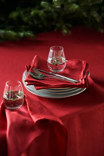 Clean linen table cloth 145x350 cm - Red - Scandi Living