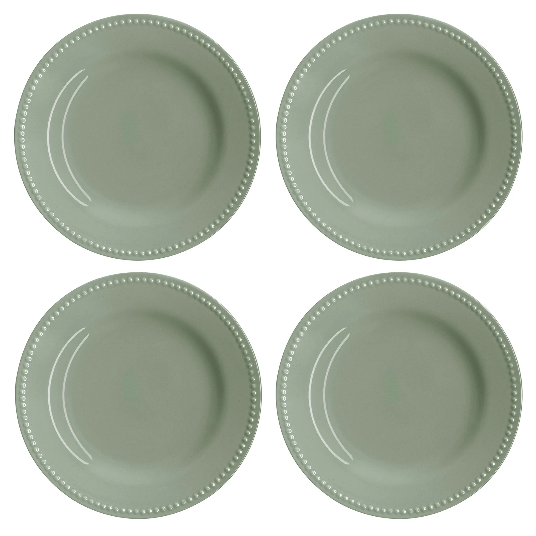 Dots small plate 22 cm 4-pack, Green Scandi Living