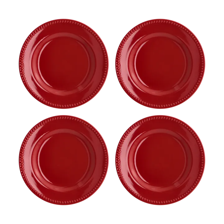 Dots small plate 22 cm 4-pack - Red - Scandi Living