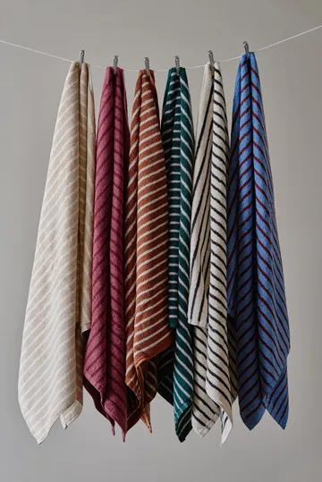 Drift bath towels 100x150 cm 2-pack - Brown-white - Scandi Living