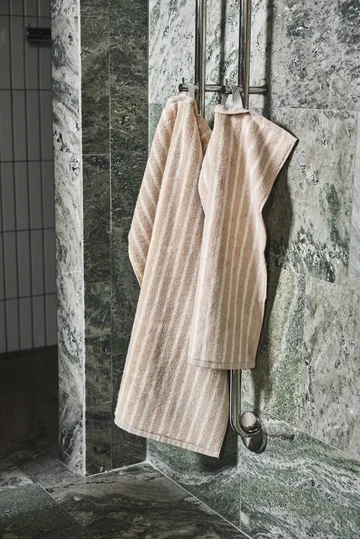 Drift towel 30x50 cm - Beige-white - Scandi Living