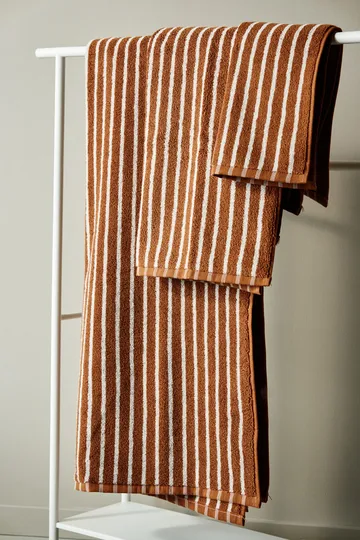 Drift towel set 4 pieces - Brown-white - Scandi Living