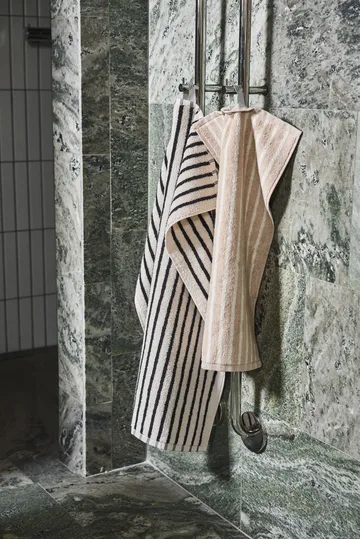Drift towel set 4 pieces - White-black - Scandi Living