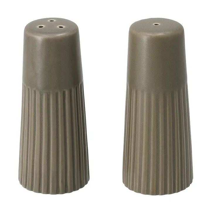 Edge salt & pepper shakers, 2 pieces - Green, Ø3.8x8.7 cm - Scandi Living