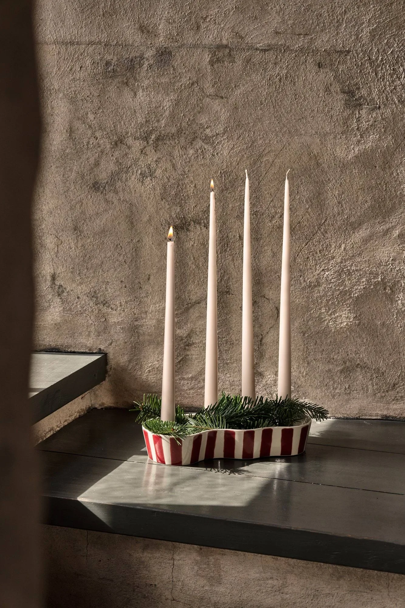Ember advent candleholder, Red-white, 15×27.3 cm Scandi Living Ember advent candleholder, Red-white, 15×27.3 cm Scandi Living