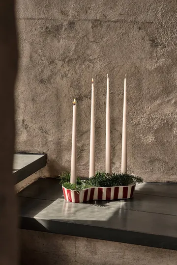 Ember advent candleholder - Red-white, 15×27.3 cm - Scandi Living