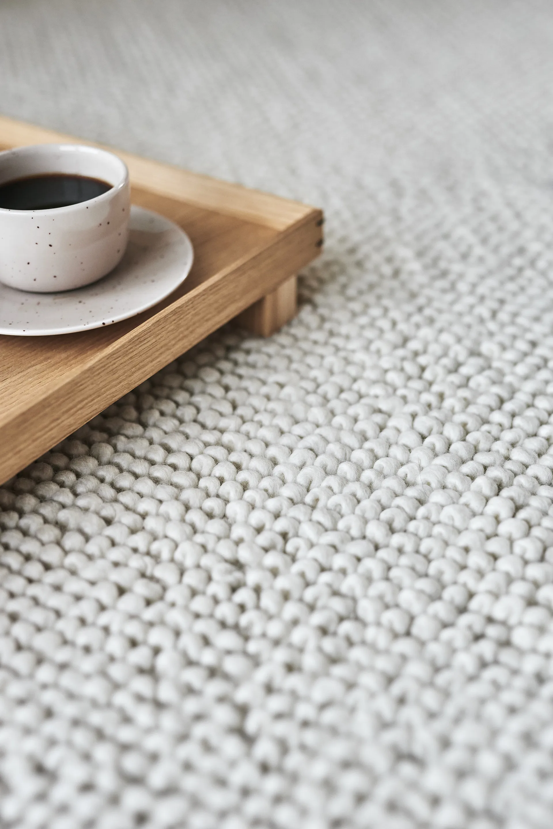 Flock wool rug natural white, 170x240 cm Scandi Living