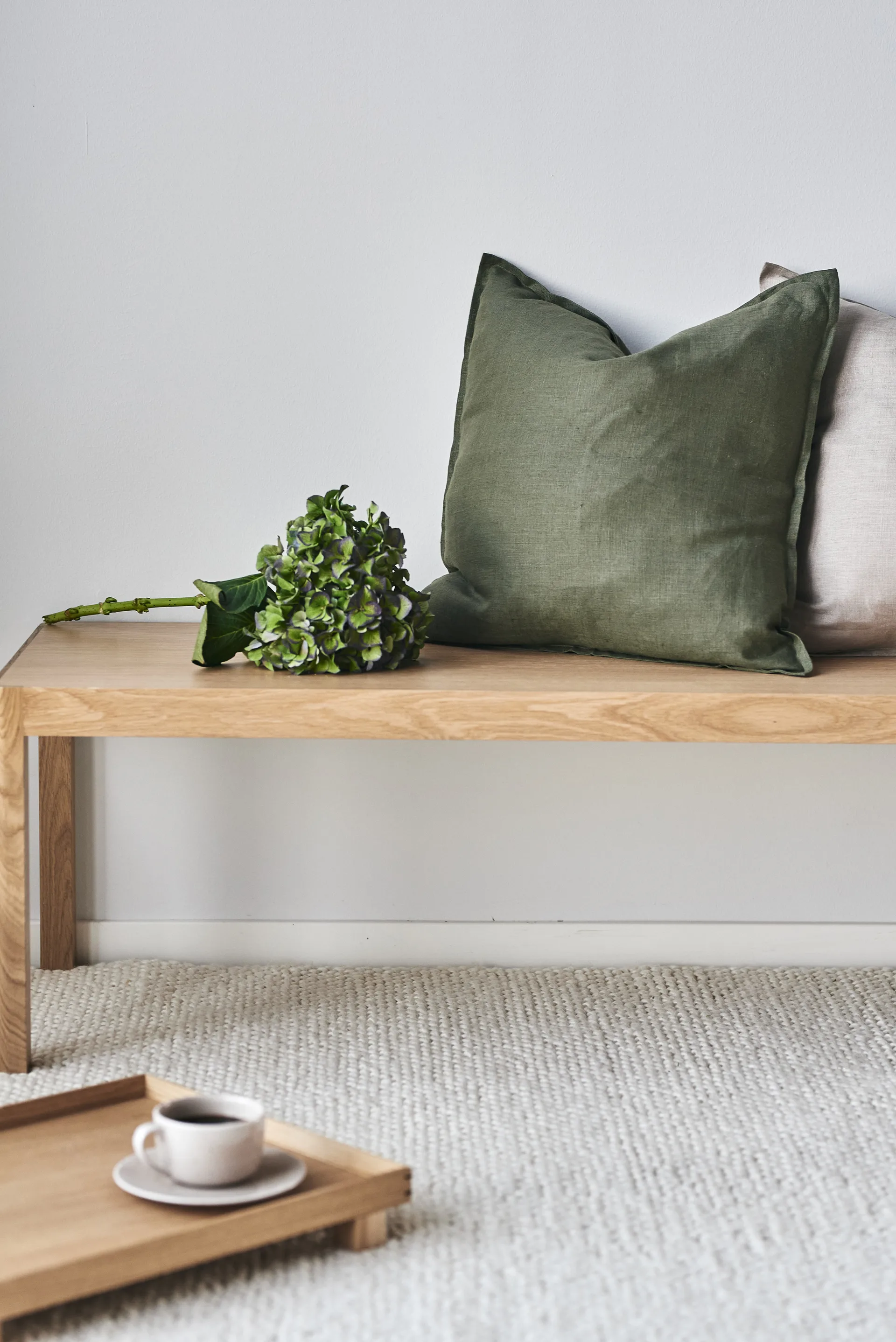 Flock wool rug natural white, 170x240 cm Scandi Living