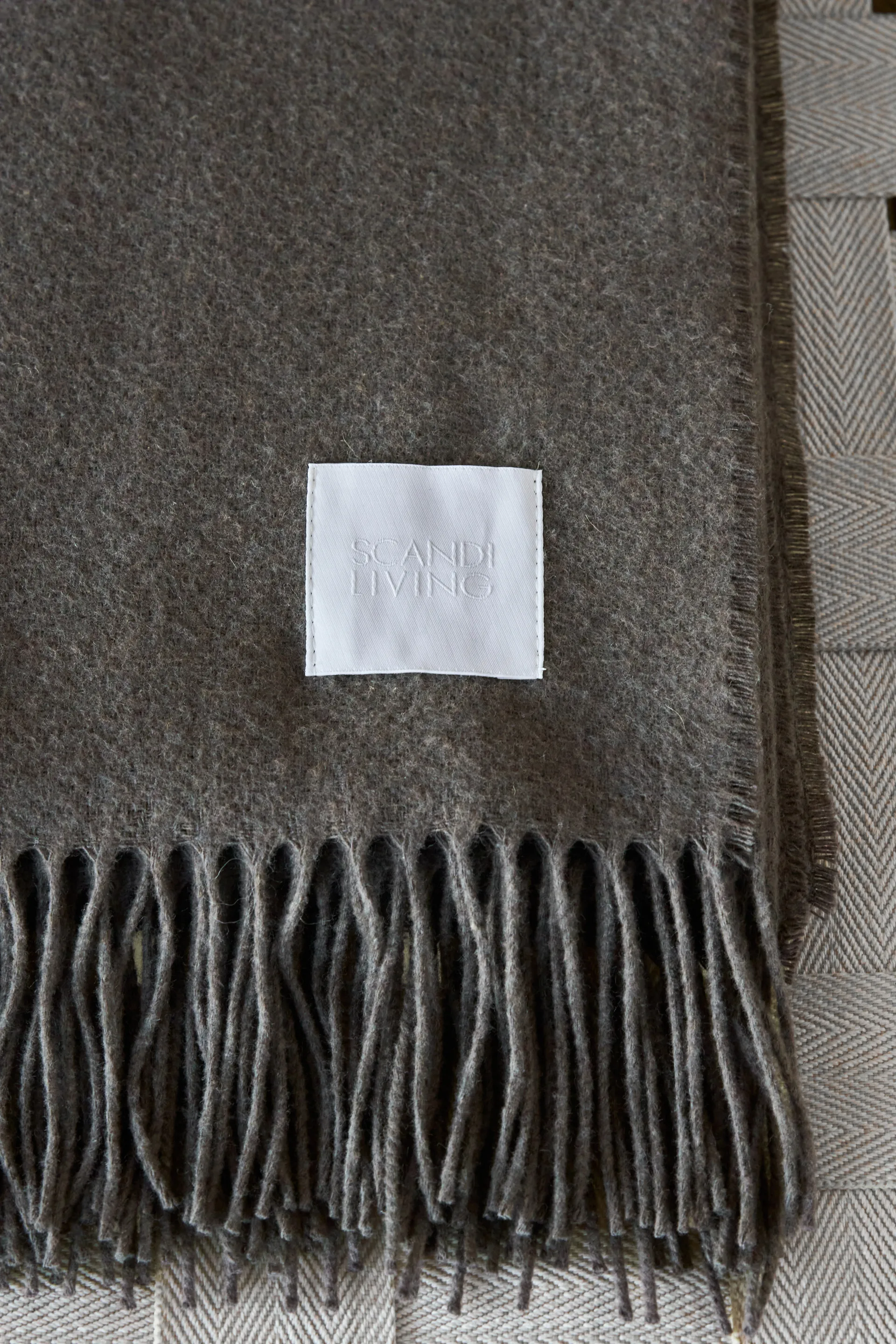 Loom cotton throw 125x170 cm, Taupe Scandi Living