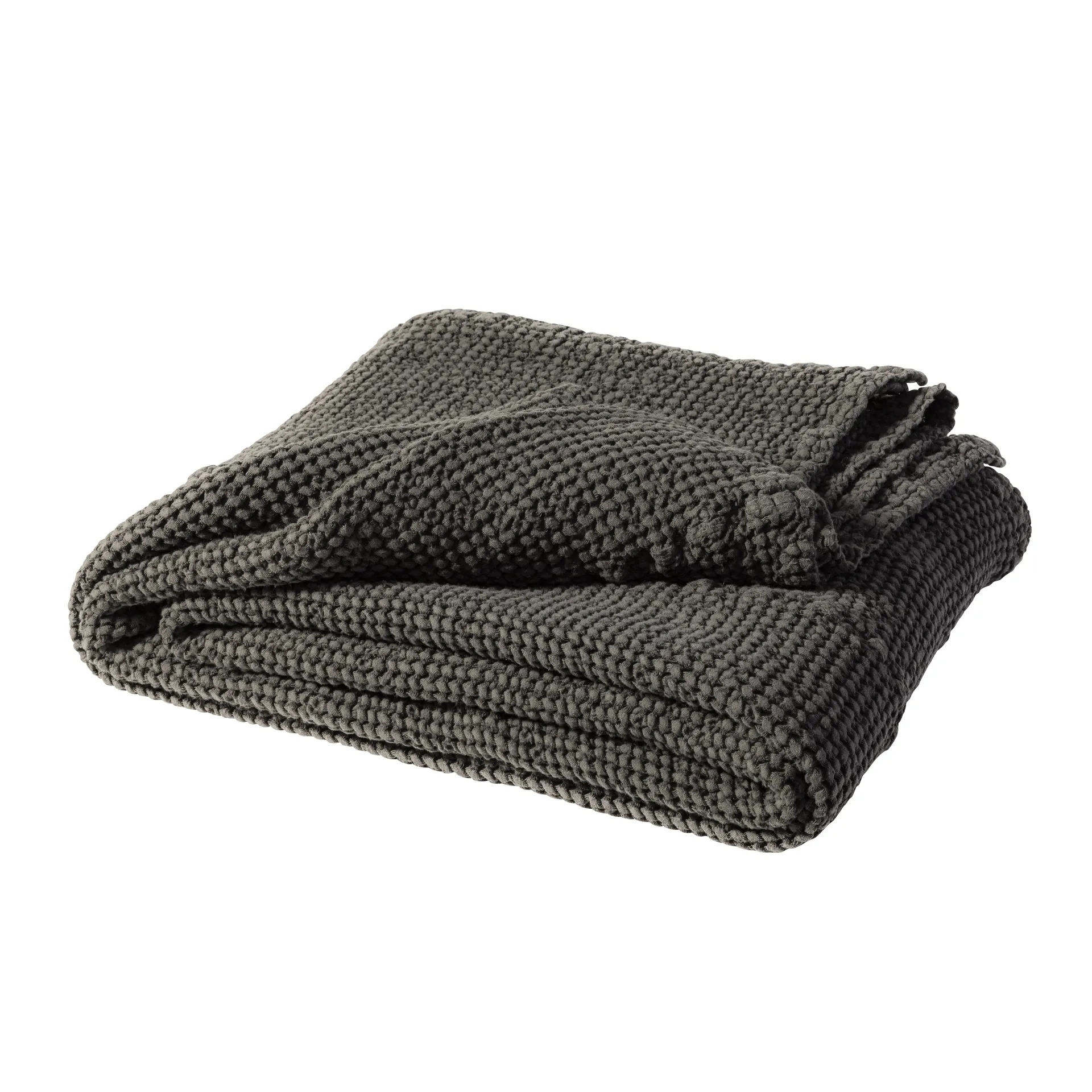 Moss bed spread 260x260 cm, charcoal (grey) Scandi Living