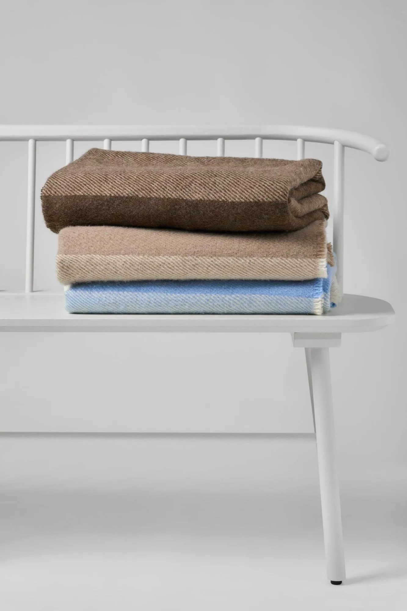 Row wool throw, Light blue, 120x185 cm Scandi Living