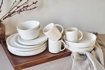 Sandsbro small plate offwhite, Ø20 cm, 8-pack - Scandi Living