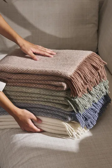 Sandstone wool throw 130x180 cm - Dove Blue Melange - Scandi Living