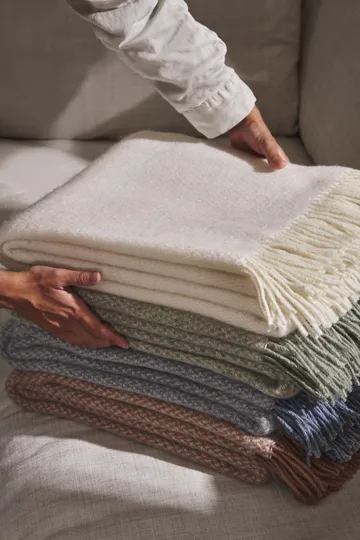 Sandstone wool throw 130x180 cm - Dove Blue Melange - Scandi Living