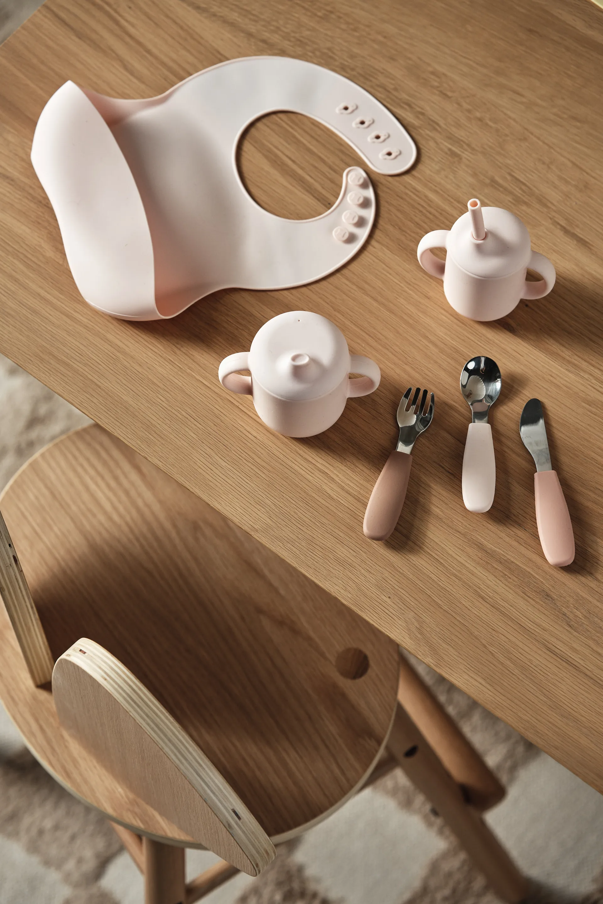 Silly bib silicone 2-pack, Blush Lemon Scandi Living