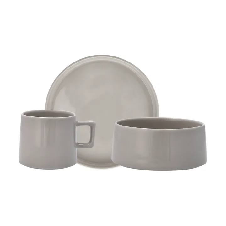 Taper breakfast set 12 pieces - Light grey - Scandi Living