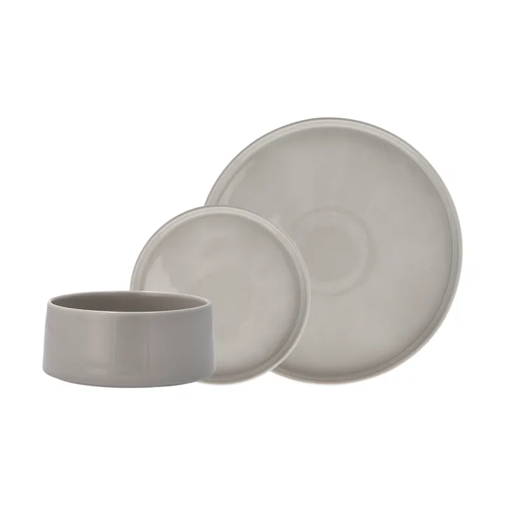 Taper dinnerware set 12 pieces - Light grey - Scandi Living