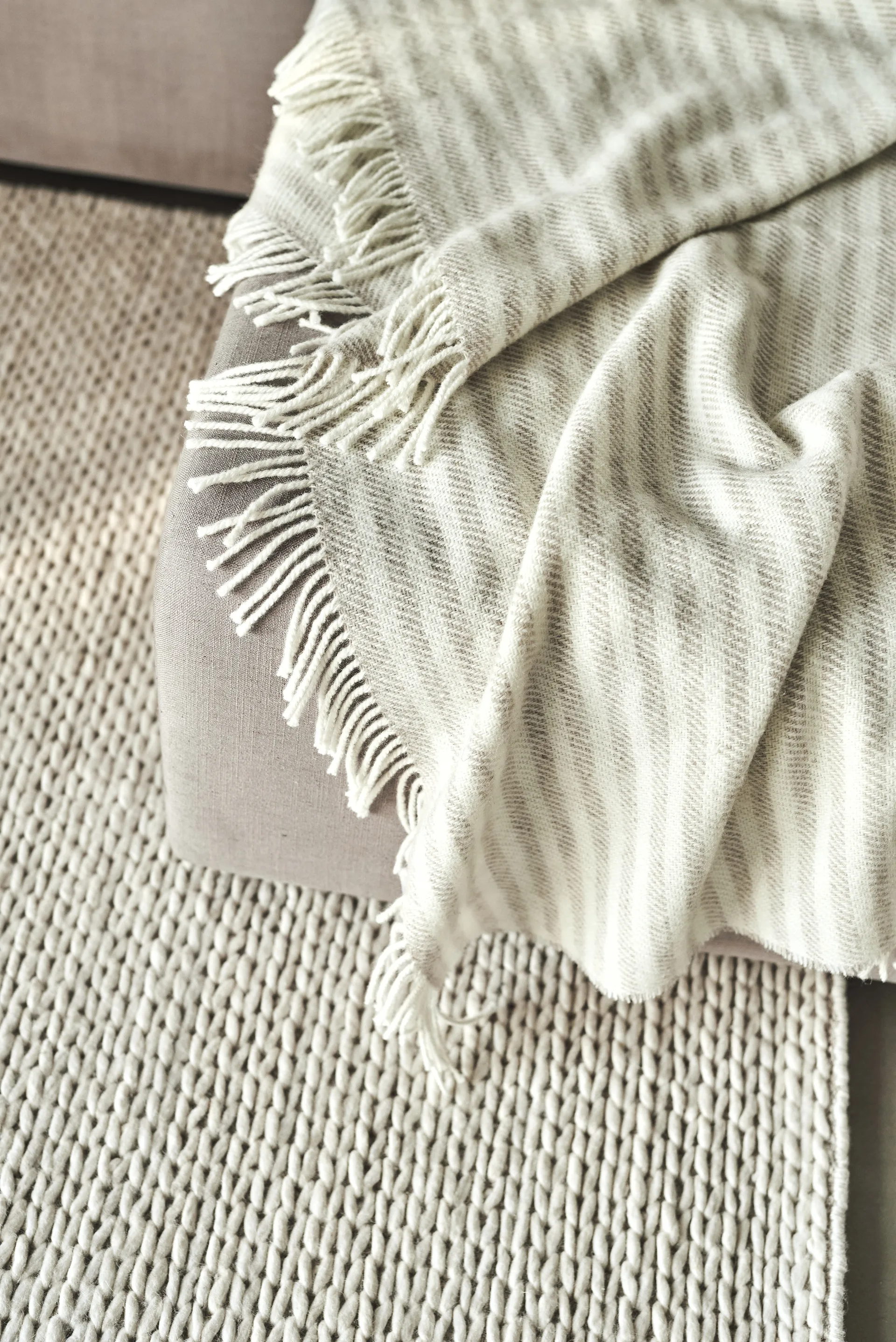 Tidal wool throw 130x180 cm, Beige Scandi Living