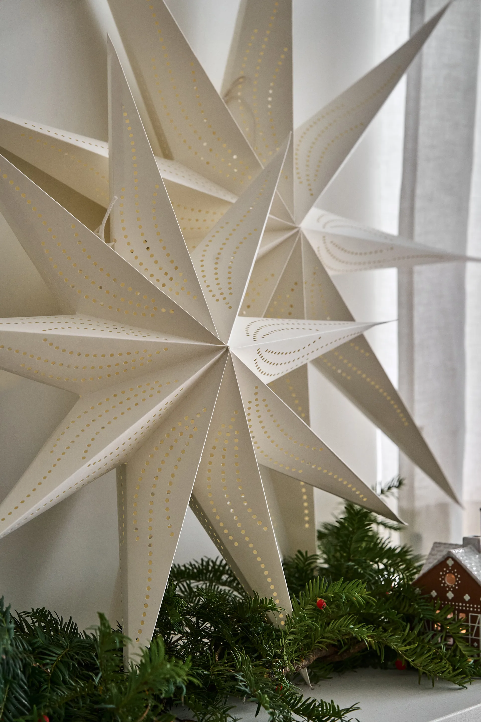 Veil advent star, White, Ø90 cm Scandi Living