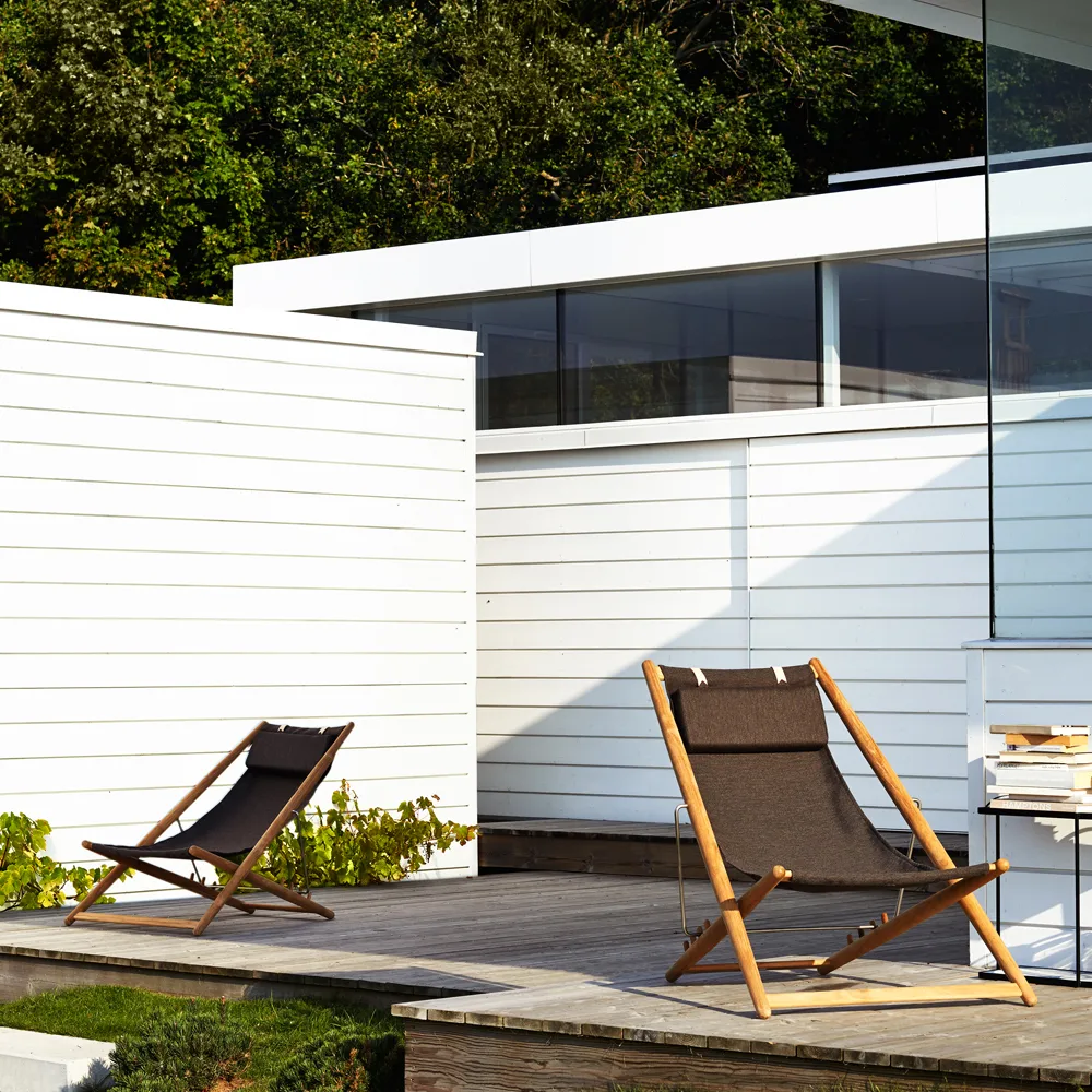 H55 lounge chair teak, Slate dark grey Skargaarden