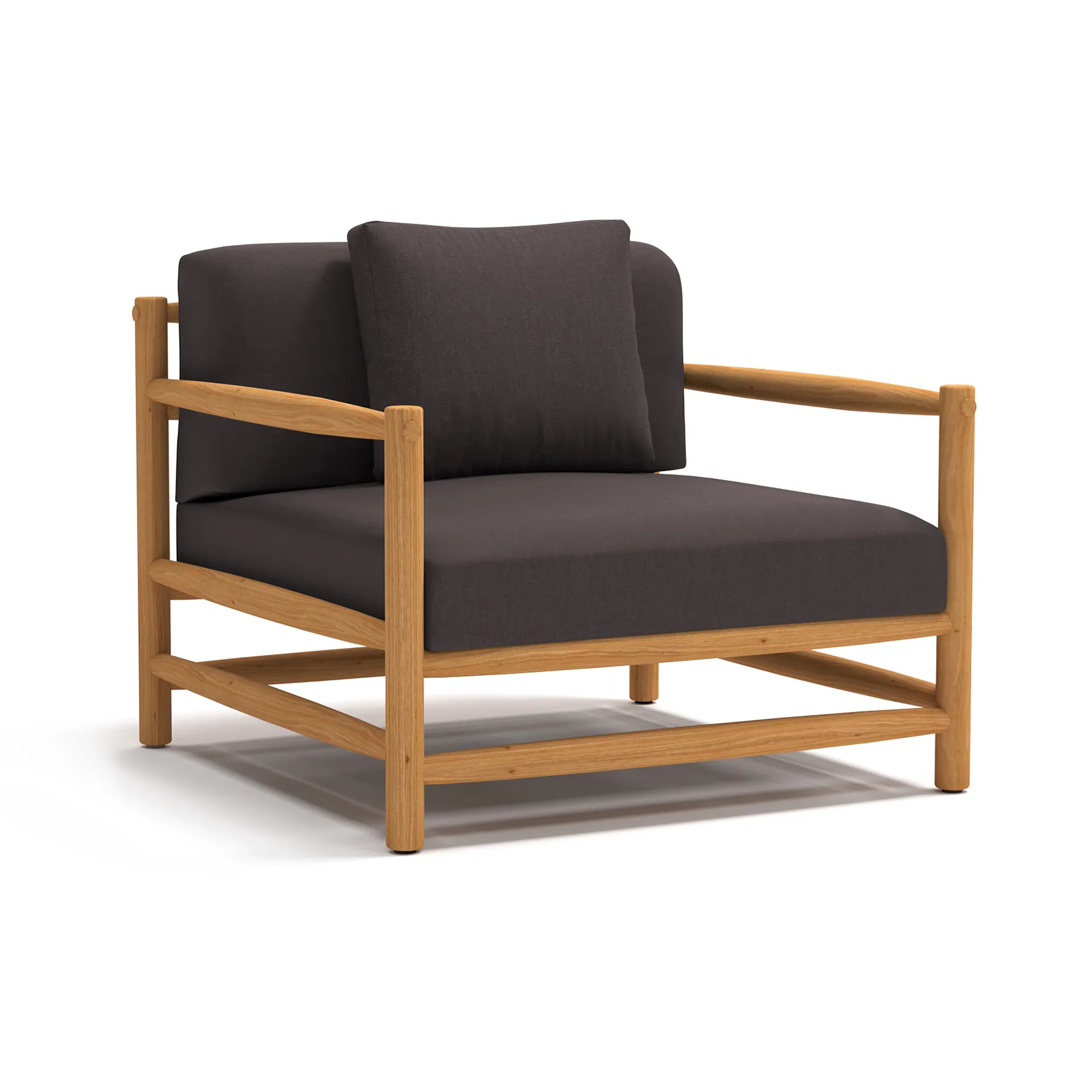 Saltholm lounge armchair teak-grey brown cushion Skargaarden