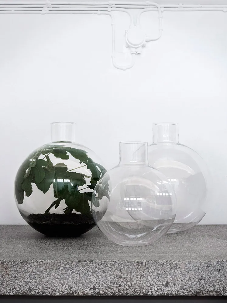 Pallo vase, Clear 31 cm Skrufs Glasbruk