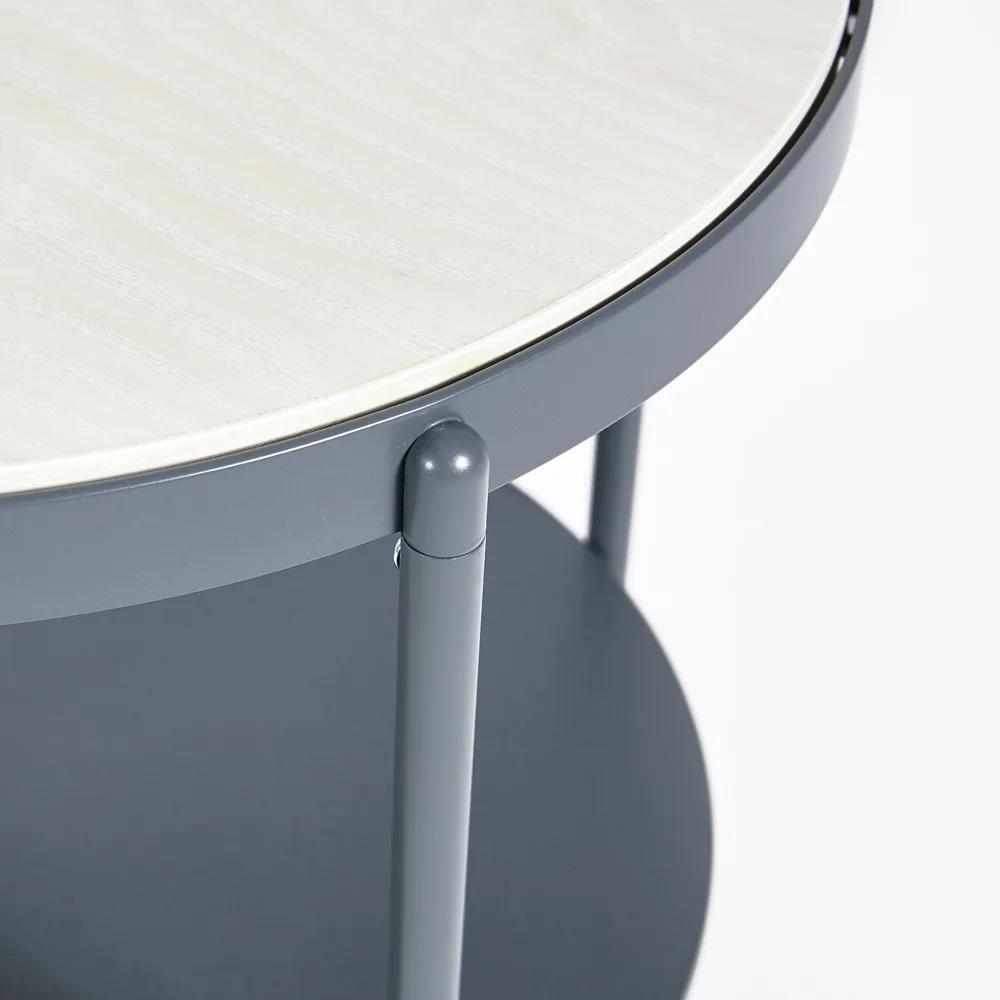 Lene serving trolley, Grey, white pigmented ash veneer SMD Design