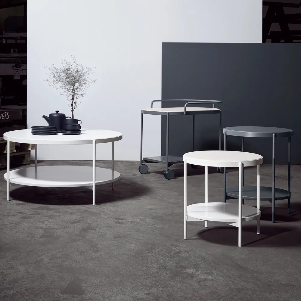 Lene side table, White, low, white pigmented ash veneer SMD Design