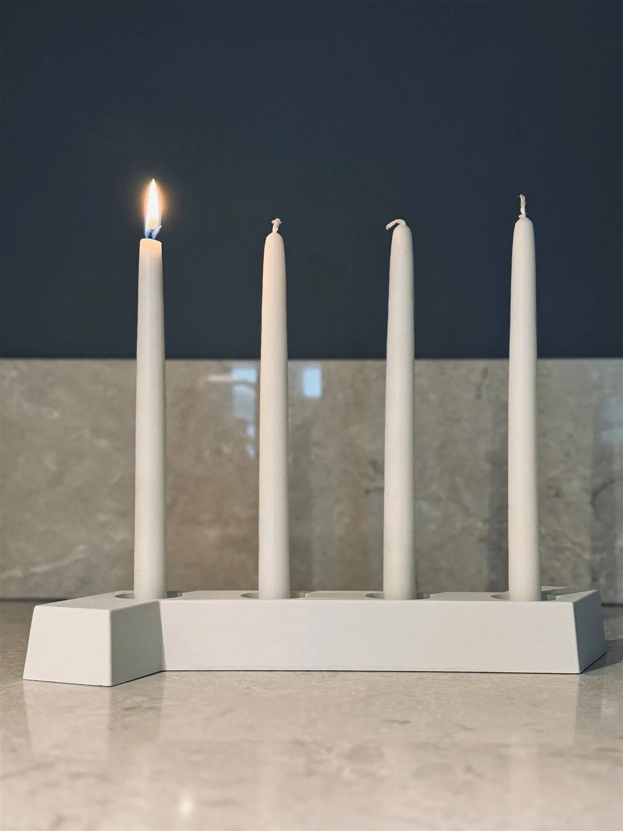 SMD advent candleholder, White, 4 lights SMD Design