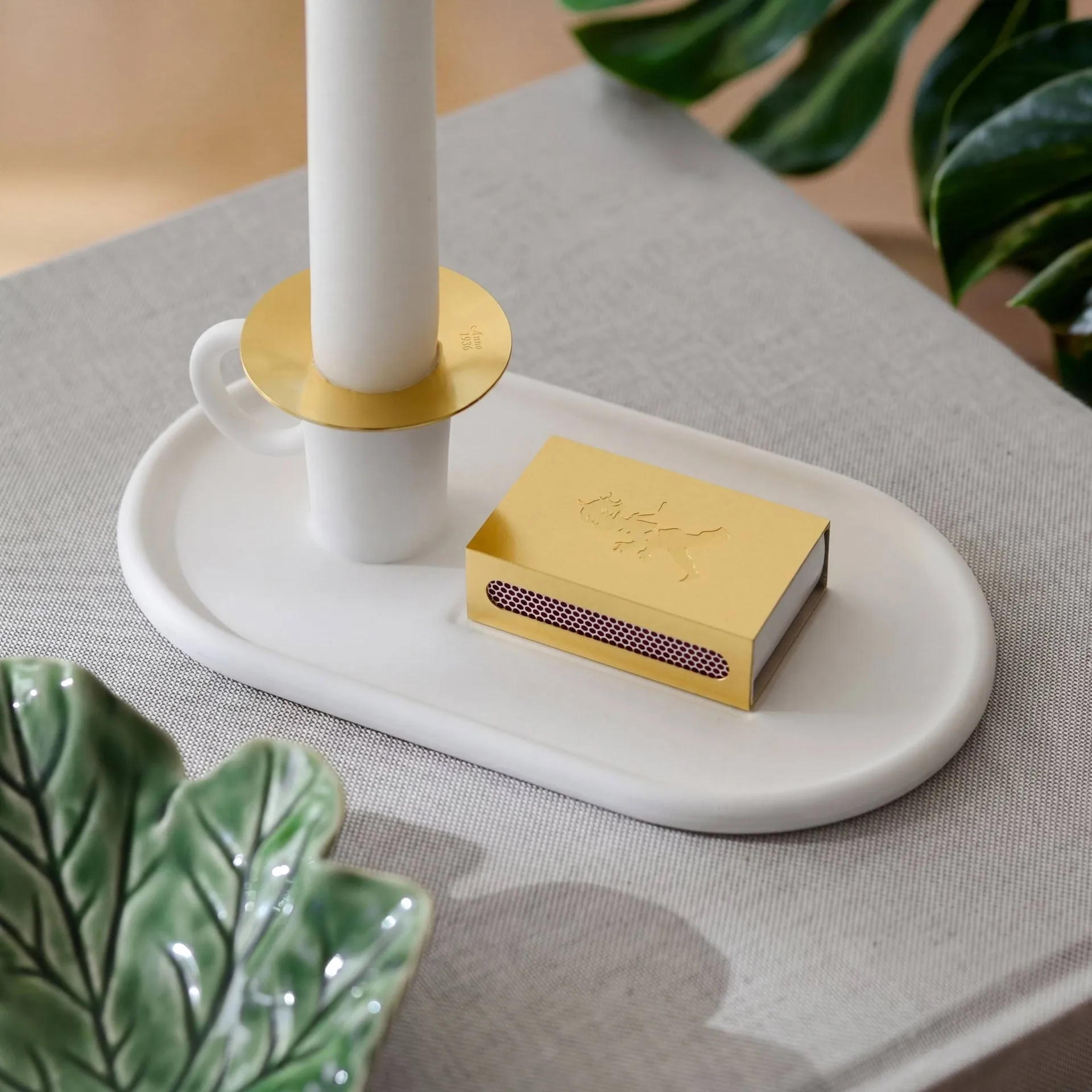 Chamber candlestick with matchbox holder, Solstickan chamber candlestick incl match case Solstickan Design