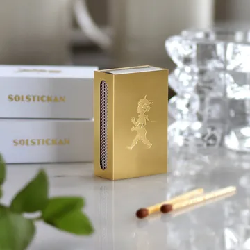 Solstickan matchbox holder - Brass, small 3.5x5.6x1.8 cm - Solstickan Design