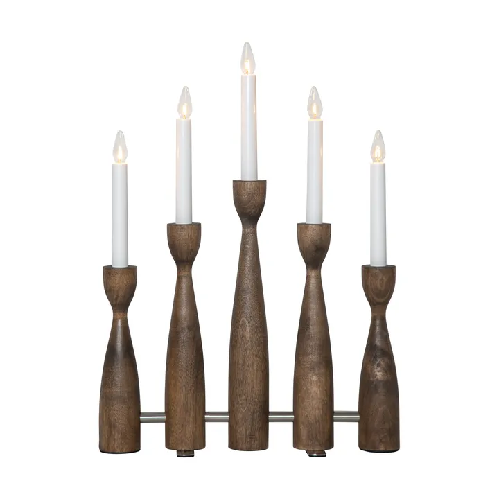 Midja 2.0 advent candlestick - Walnut - Star Trading