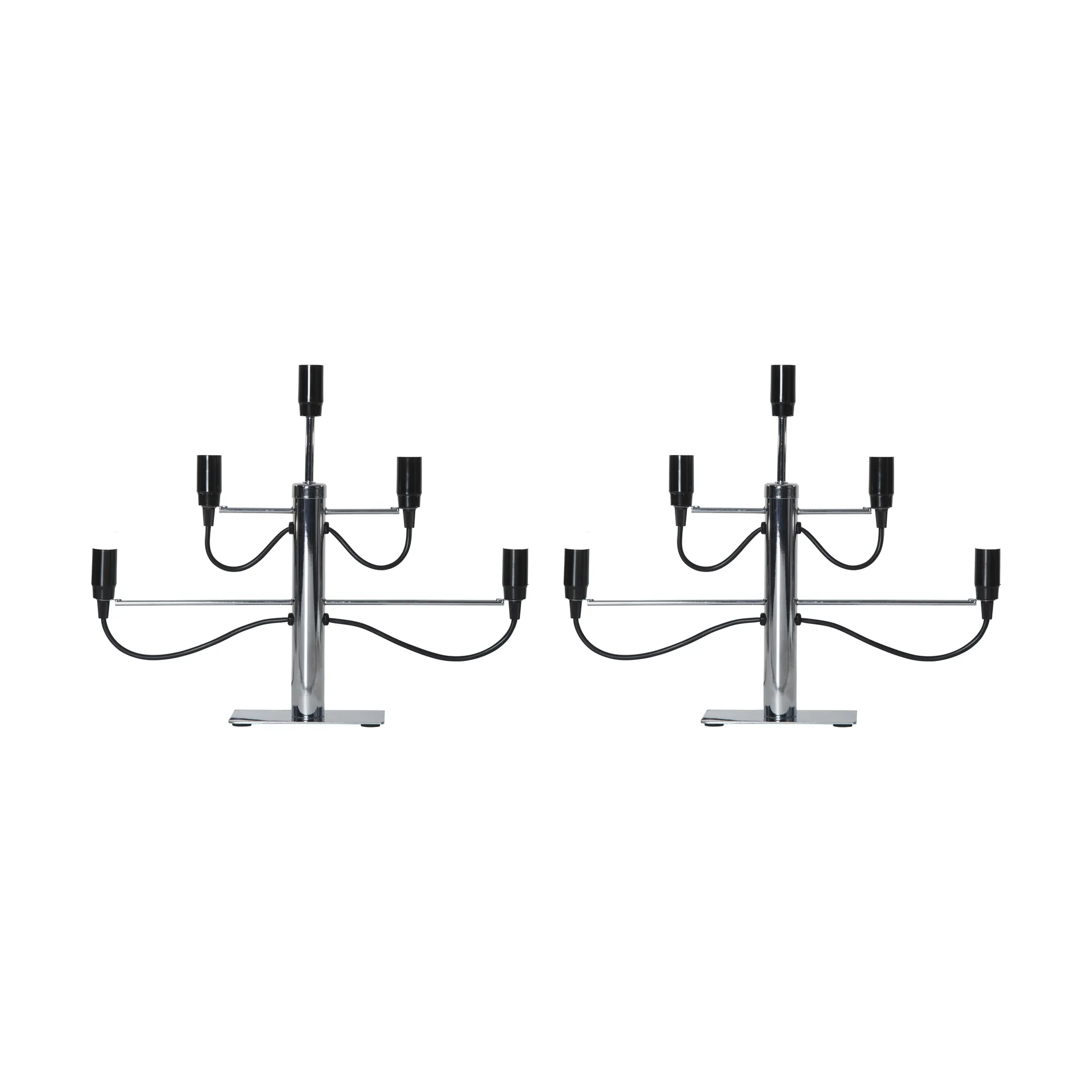 Milano 5 candlestick 46 cm 2-pack - Chrome Star Trading