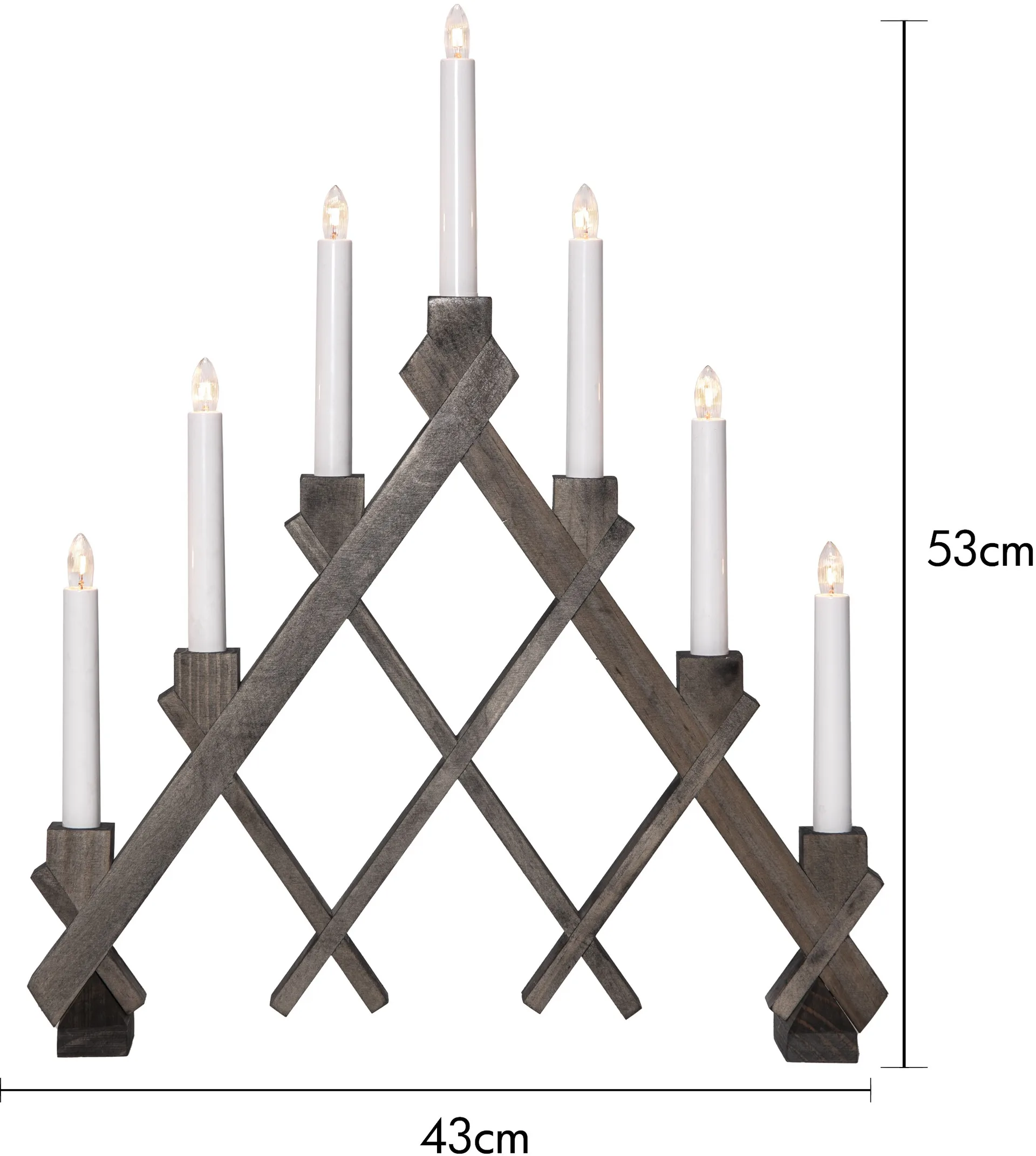 Rut 7 wooden candle holder 43 cm, Brown Star Trading