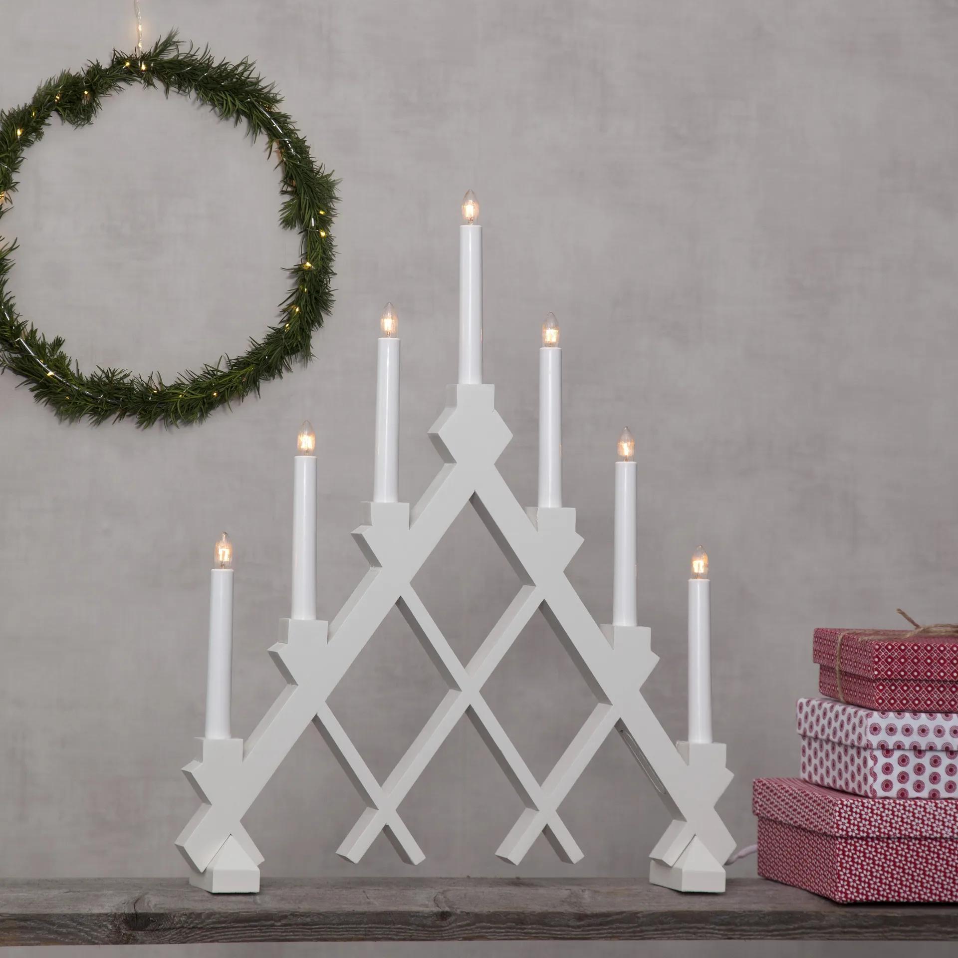 Rut 7 wooden candle holder 43 cm, White Star Trading
